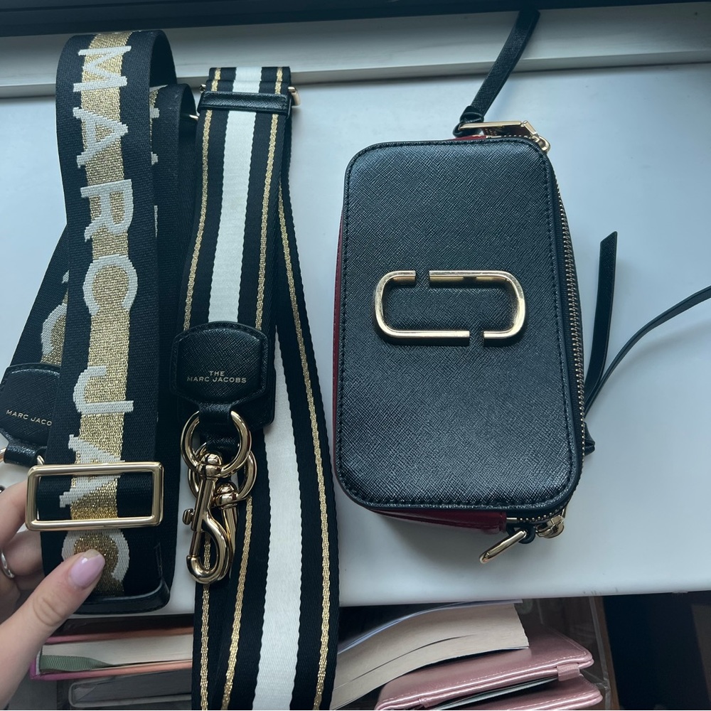 Marc Jacobs Red Snapshot Bag w Two straps